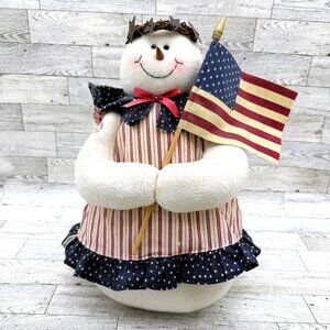 Terry's Village Country Primitive Americana 14" Stuffed Snowman
